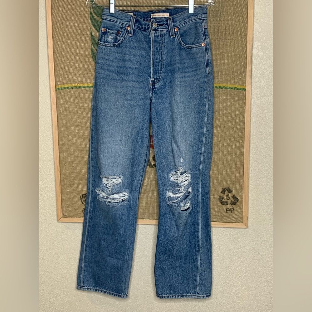 Levi's Ribcage Straight Ankle Button Fly Jeans ladies 26